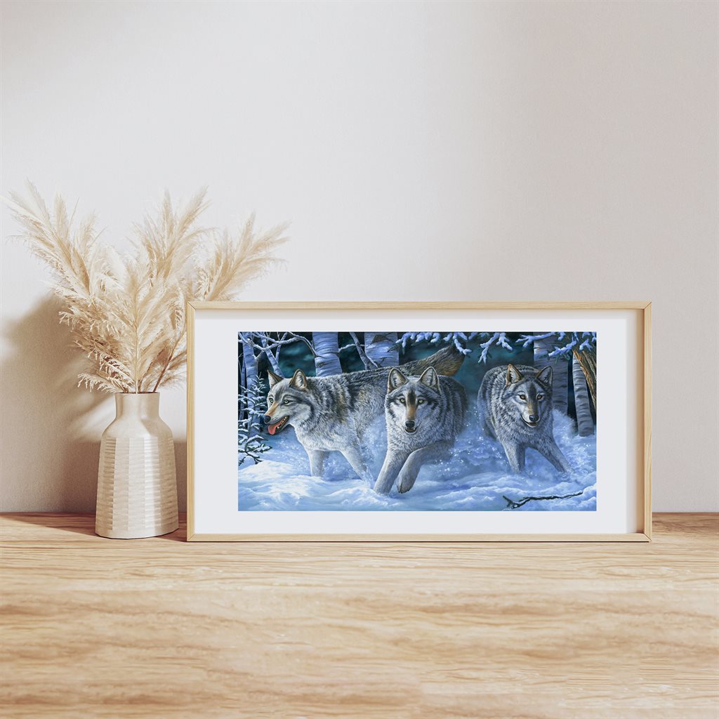 Alaskan Gray Wolves in Snow Art Print | "Beautiful Wolves"