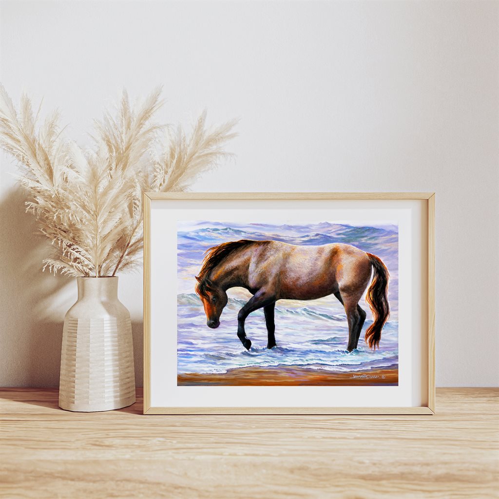 "Being Free" - Horse on the Beach Art Print