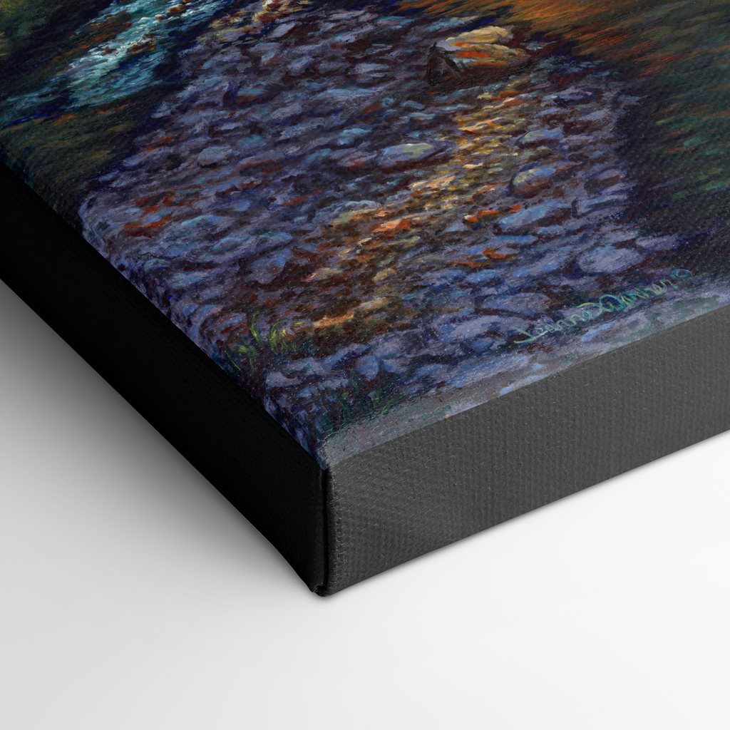 "Grizzly Mountain" - Grizzly Bear and McDonald Creek Art Print