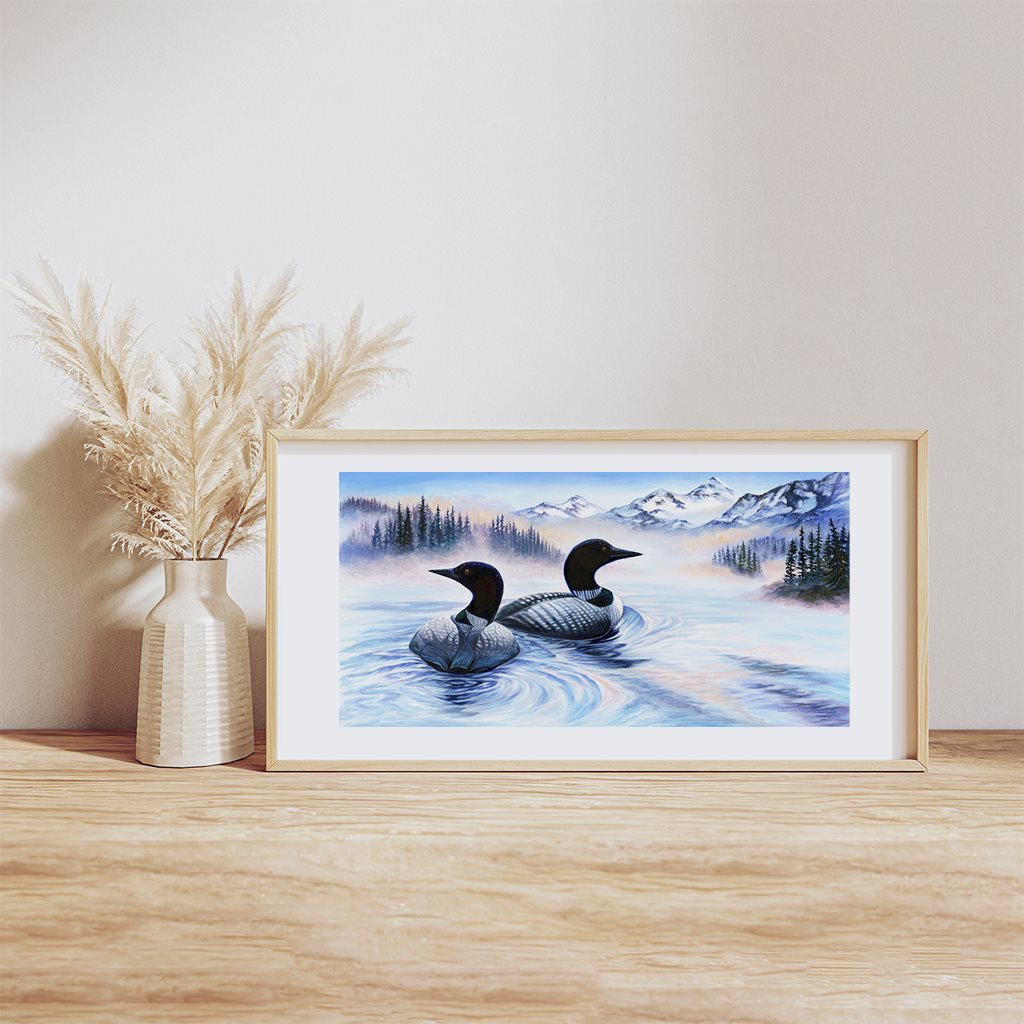 "Loons" - Common Loons in Alaska Art Print