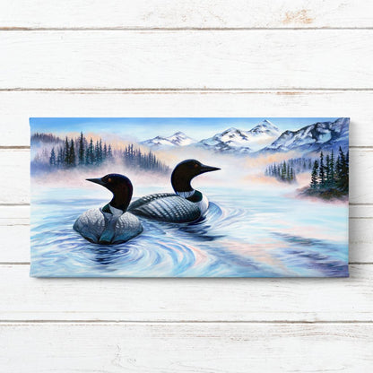 "Loons" - Common Loons in Alaska Art Print