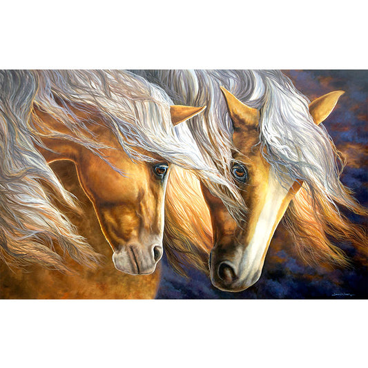 Palomino Horses Mare and Stallion Art Print - "Loves Promise"