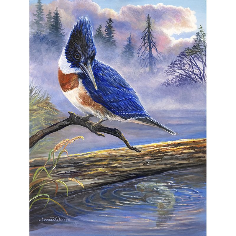 "Take Out" - King Fisher and Trout Art Print