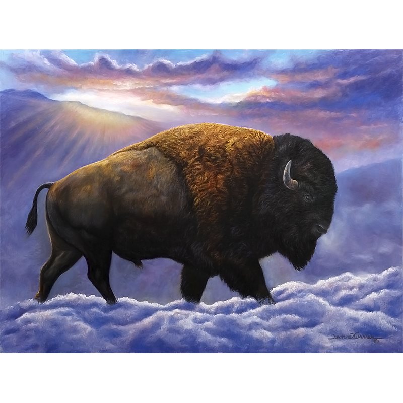 Bison Buffalo in Snow Art Print - "After the Storm"