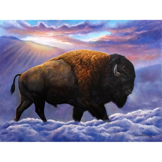 Bison Buffalo in Snow Art Print - "After the Storm"