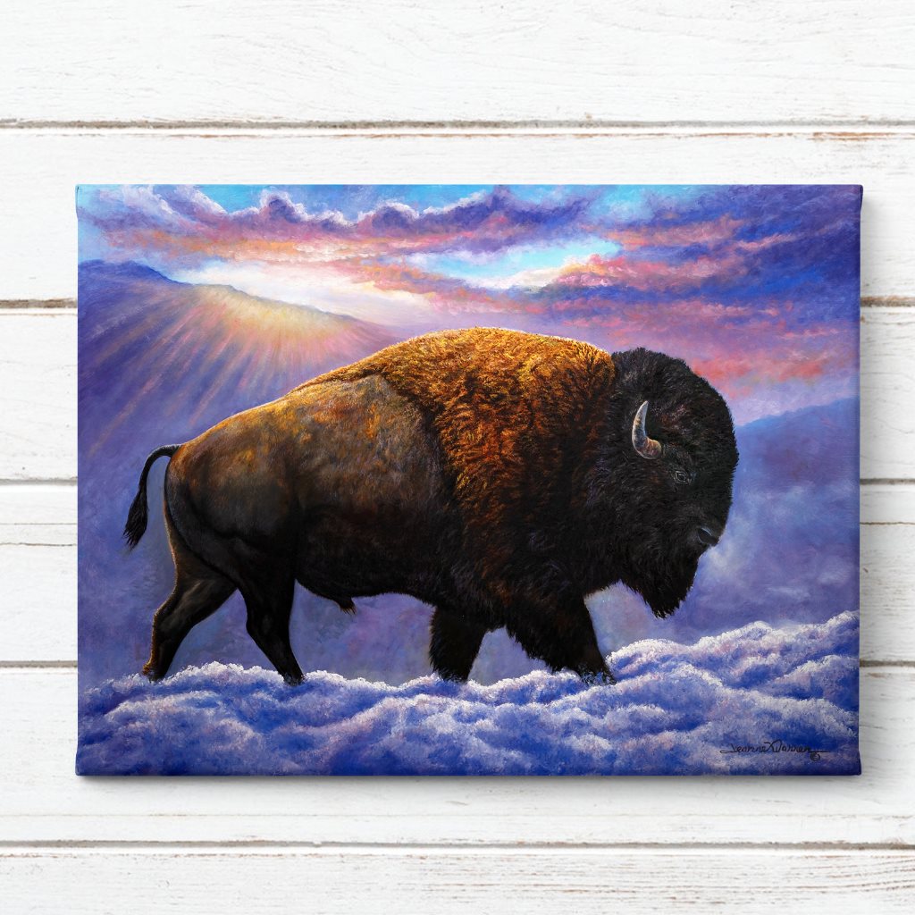 Bison Buffalo in Snow Art Print - "After the Storm"