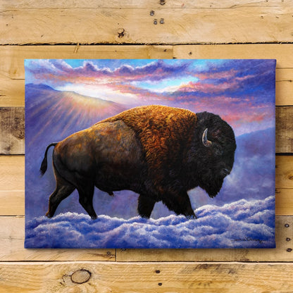 Bison Buffalo in Snow Art Print - "After the Storm"