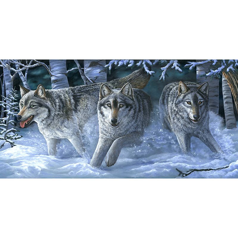 "Beautiful Wolves" - Alaskan Gray Wolves and Snow Art Print