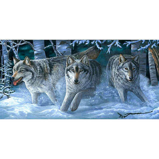 Alaskan Gray Wolves in Snow Art Print | "Beautiful Wolves"