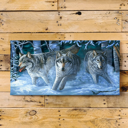 "Beautiful Wolves" - Alaskan Gray Wolves and Snow Art Print