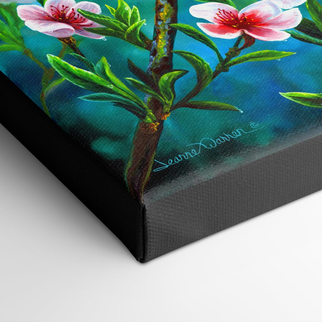 Chickadee & Flower Blossoms Art Print | "Chickadee & Blossoms" by Jeanne Warren