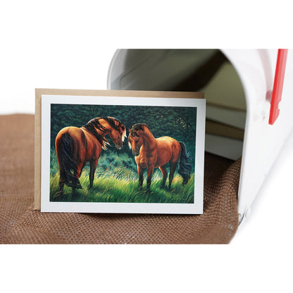 "At First Sight" - Kiger Mustang Horses Art Greeting Card