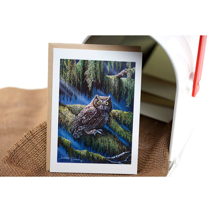 Screech Owl Art Greeting Card - "Screech Owl"