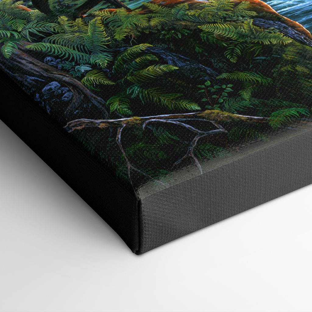 Roosevelt Bull Elk and Hunter Art Print - "Edge Elk"