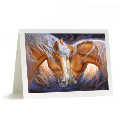 "First Kiss" - Palomino Horses Art Greeting Card