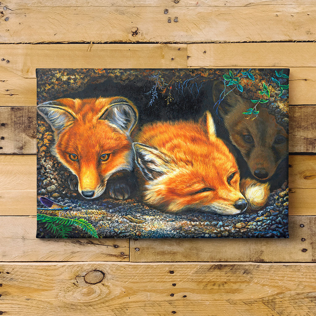 "Fox Babies" - Fox Pups Art Print