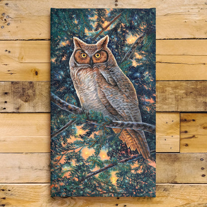 "Great Horned Owl" - Bird of Prey Wildlife Art Print