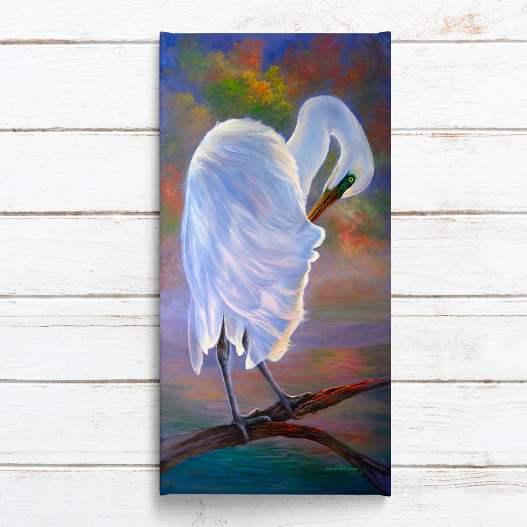"Great White Heron" Giclée Art Print by Jeanne Warren