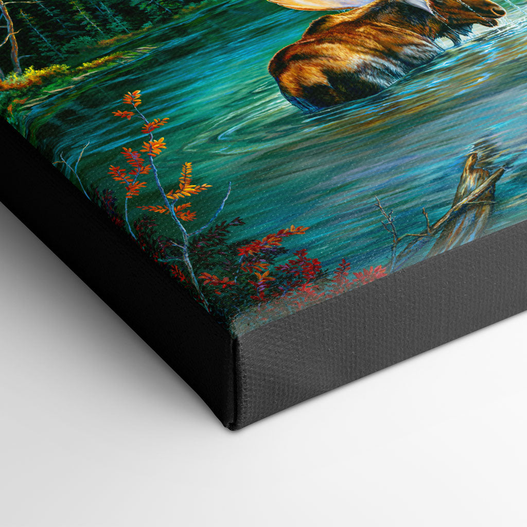 "Heavy Shield Warrior" - Giant Moose in Glacier National Art Print