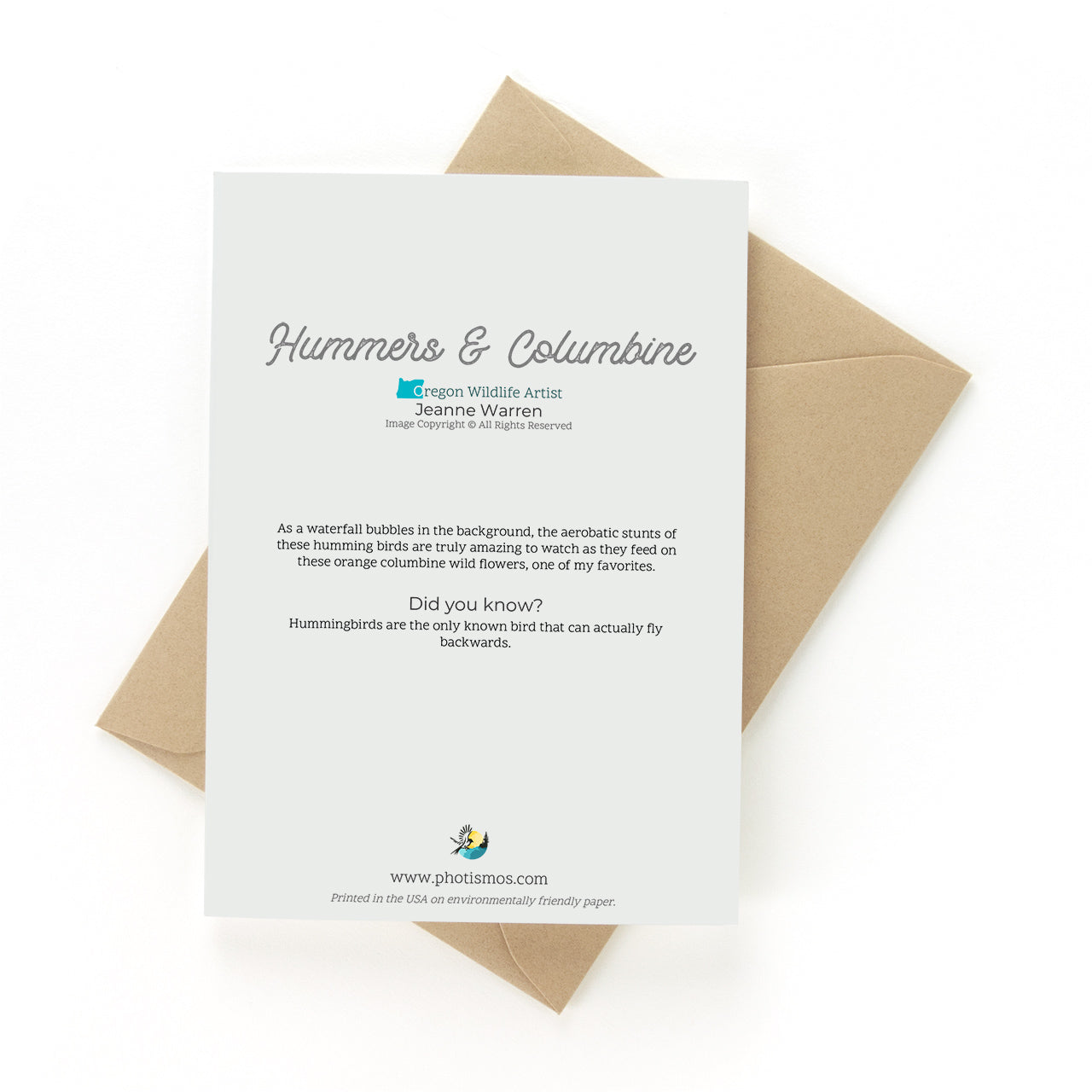 Rufous Hummingbirds & Columbine Flowers Art Card - "Hummers & Columbine"