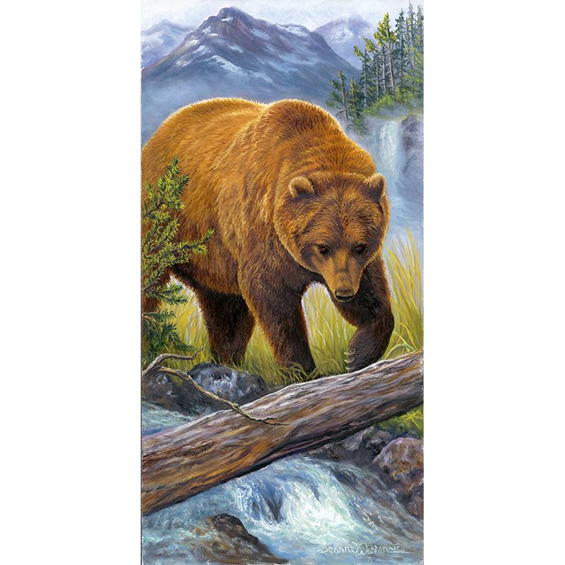 "I See You" - Alaska Grizzly Bear and Mountains Art Print