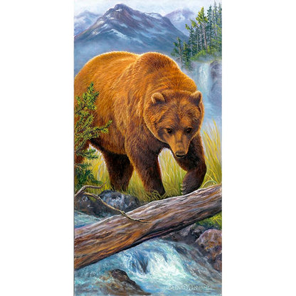"I See You" - Alaska Grizzly Bear and Mountains Art Print