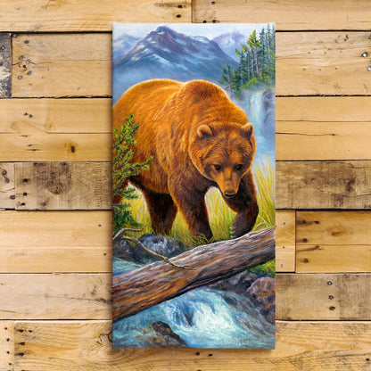 "I See You" - Alaska Grizzly Bear and Mountains Art Print