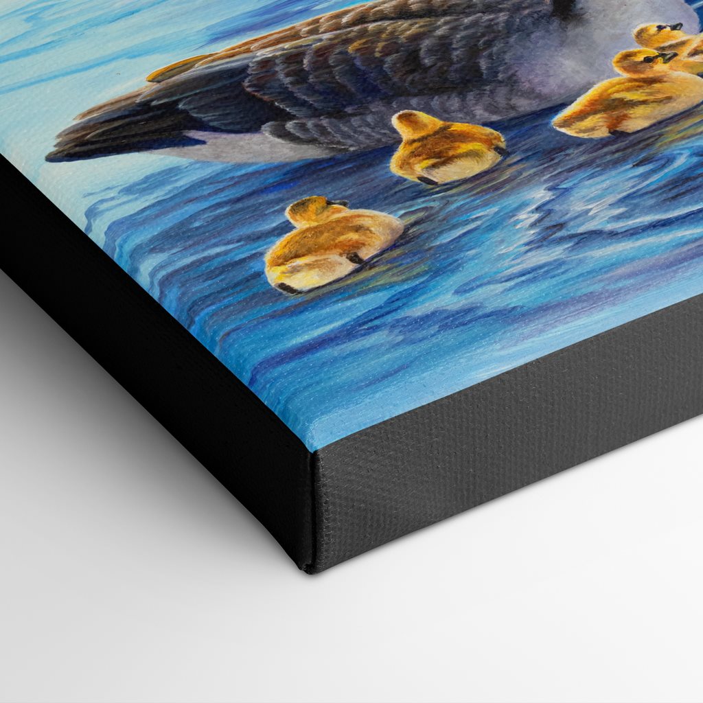 "Little Wakes" - Canadian Geese and Goslings Art Print