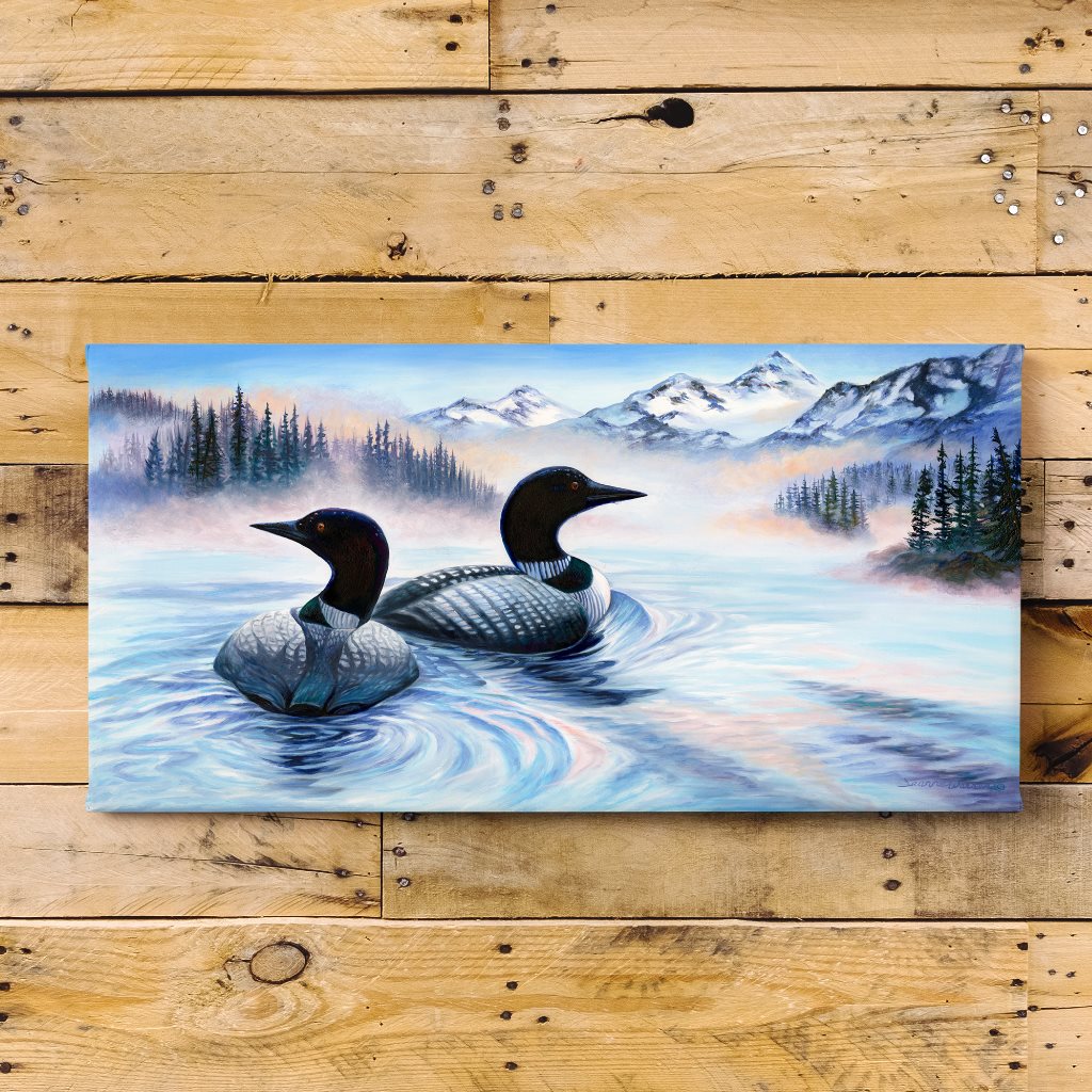 "Loons" - Common Loons in Alaska Art Print