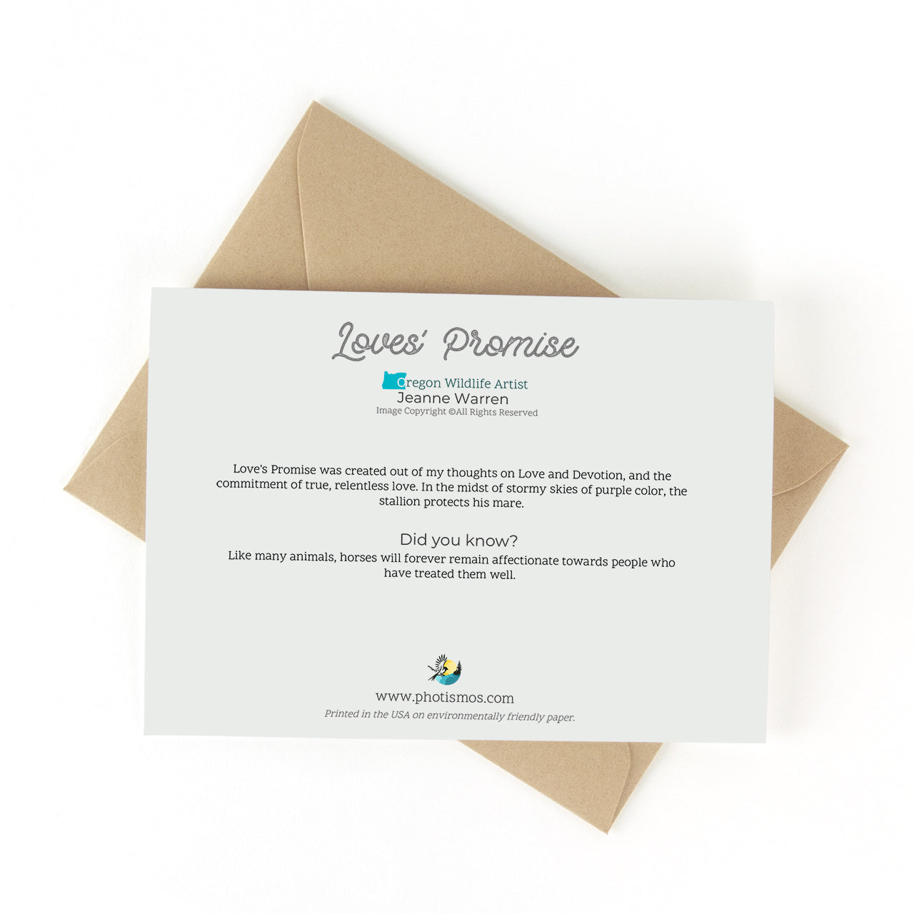 Palomino Horses Art Greeting Card - "Loves Promise"