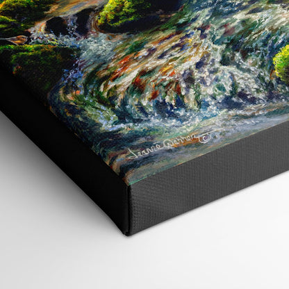 Oregon Creek and Black-tailed Buck Art Print - "Mossy Creek"