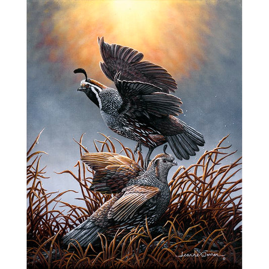 New World Quail Art Print - "Quail Rise"