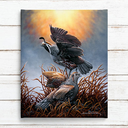 New World Quail Art Print - "Quail Rise"