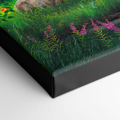 Kiger Mustang Herd in Meadow Art Print - "Quiet Morning"