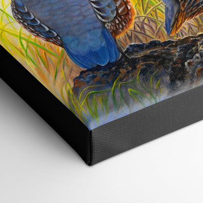 "Quiver Full" - Baby New World Quail with Parents Art Print