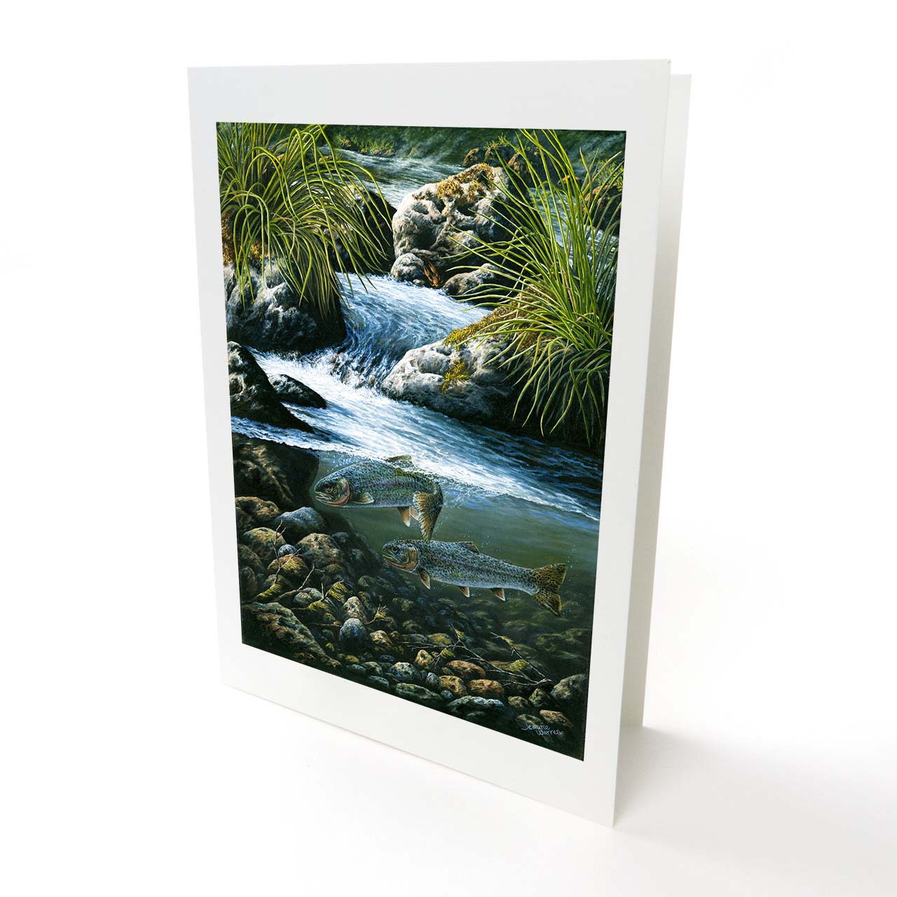 Sea-Run Cutthroat Trout Art Greeting Card - "River Run"