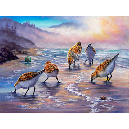 "Sandpiper Surfin" - Beach Birds Art Print