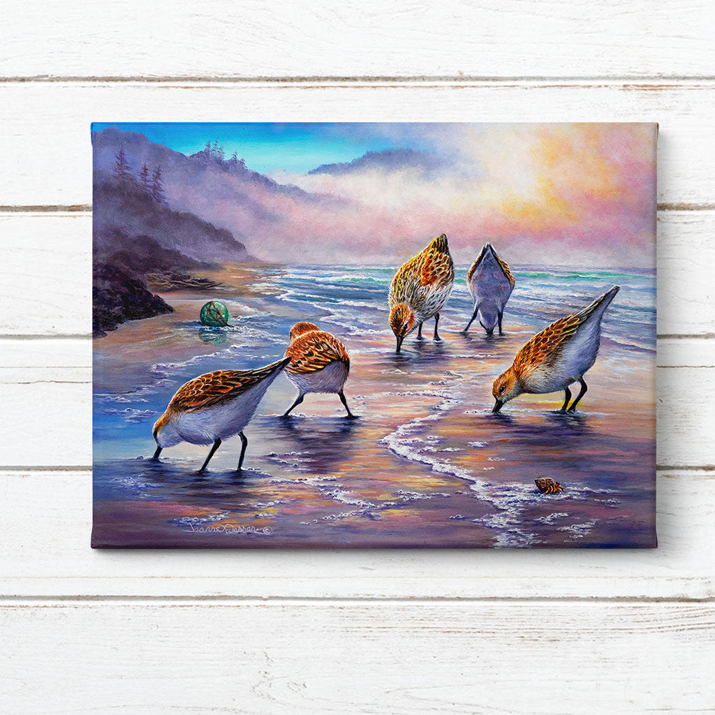 "Sandpiper Surfin" - Beach Birds Art Print