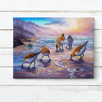 "Sandpiper Surfin" - Beach Birds Art Print