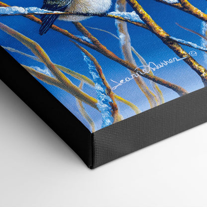 "Snow Birds" - Chickadees and Snow Art Print