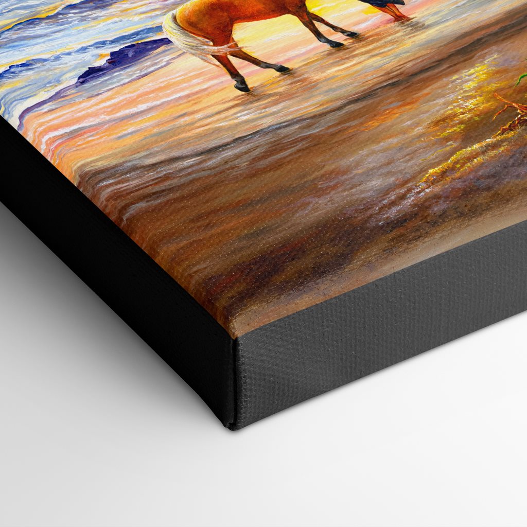 Beach Horse and Sunset Art Print - "Sunset Stride"