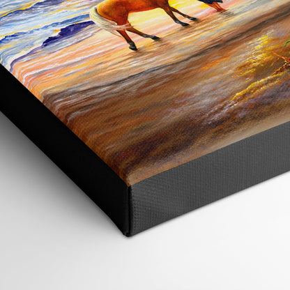 Beach Horse and Sunset Art Print - "Sunset Stride"