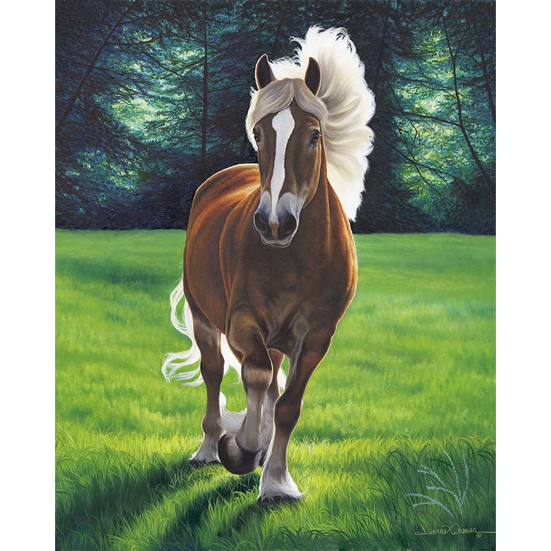 "Sunshine" - Galloping Belgian Horse Art Print