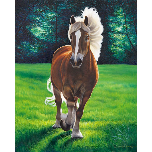 "Sunshine" - Galloping Belgian Horse Art Print