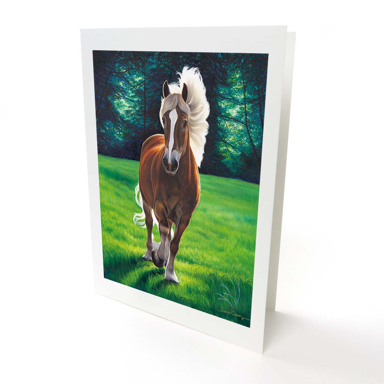 "Sunshine" - Galloping Belgian Horse Art Greeting Card