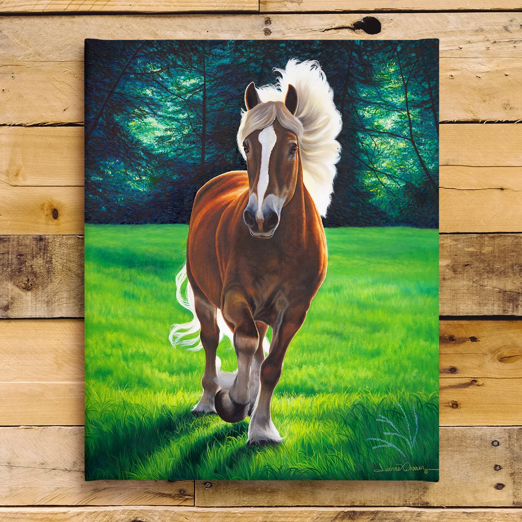 "Sunshine" - Galloping Belgian Horse Art Print