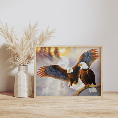 Soaring American Bald Eagle Paper Print Framed Example "Swift Wind" by Jeanne Warren