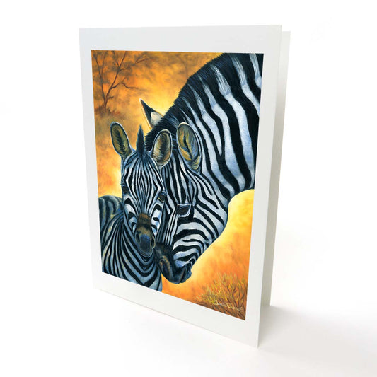 "Zebras" - Baby Zebra Art Greeting Card