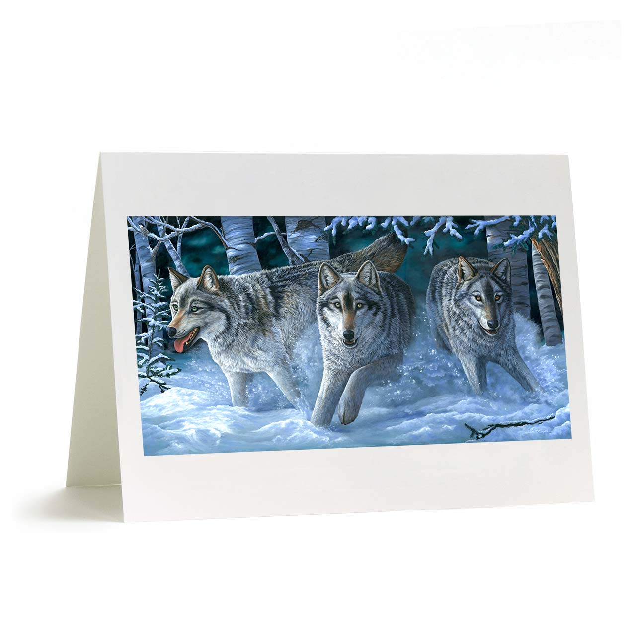 "Beautiful Wolves" - Alaskan Gray Wolves and Snow Art Card